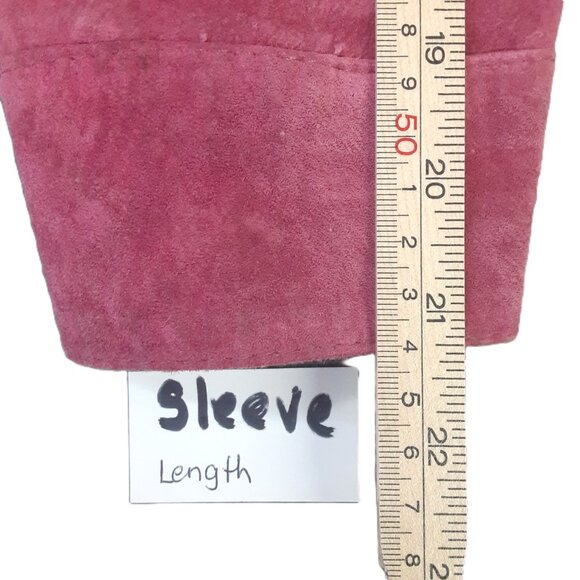 Apart Womans Jacket MED 100% Pig Suede Mauve Button Closure Long Sleeve Lined - Picture 8 of 10